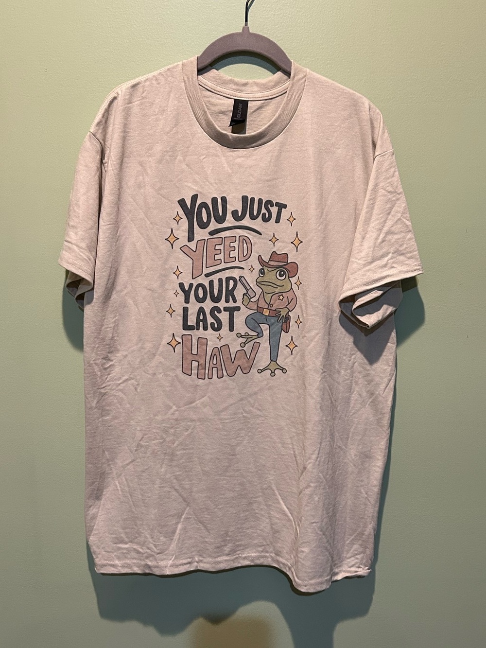 Gildan Light Beige "You Just Yeet Your Last Haw" Graphic Tee